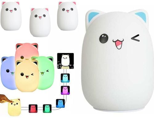 LAMPKA NOCNA KOTEK DLA DZIECI RQB ŁADOWANA AKU BIAŁA na Arena.pl