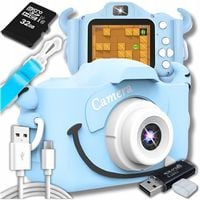 APARAT FOTOGRAFICZNY CYFROWY DLA DZIECI KAMERA ZABAWKA GRY + KARTA 32GB
