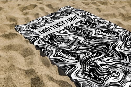 RĘCZNIK Abstrakcja z twoim dowolnym tekstem 150x70cm 001H na Arena.pl