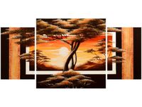 80X40CM ZŁOTO AFRYKI TRÓJ OBRAZ