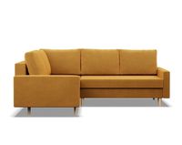 Duży narożnik, lewy, MILO, velvet, 223x172x92 cm, żółty | TYLETEGOTU