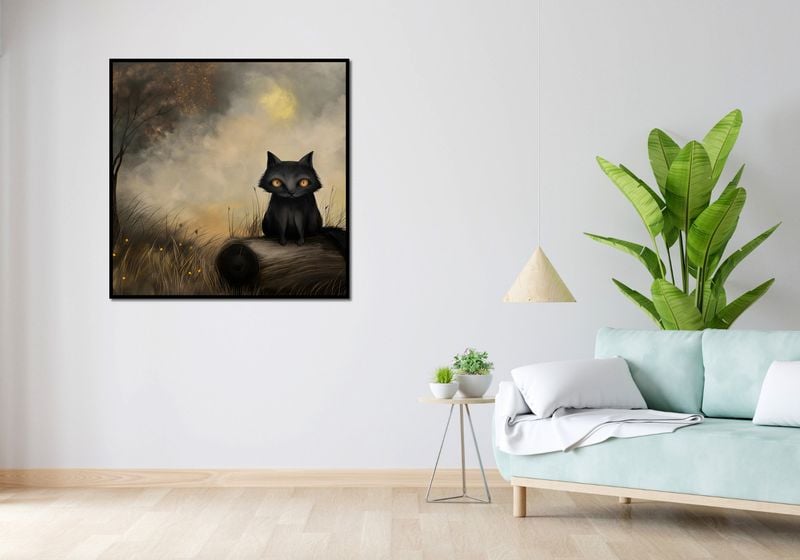 Plakat 100x100cm Czarny Kot zdjęcie 4