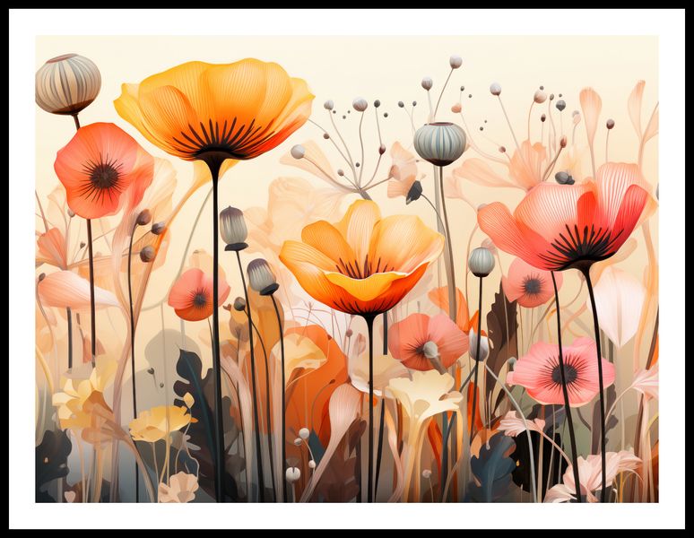 Plakat 80x60cm Taneczne Maki zdjęcie 3