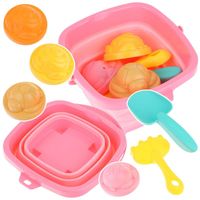 Składane Wiaderko Silikonowe do Piasku Zestaw na Plażę Piaskownicy Różowe