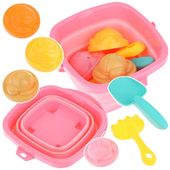 Składane Wiaderko Silikonowe do Piasku Zestaw na Plażę Piaskownicy Różowe