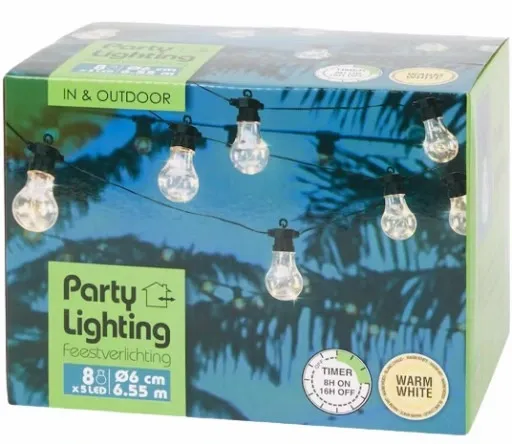 Sznur oświetleniowy Lampki żarówki 6,55m 8x LED zdjęcie 2