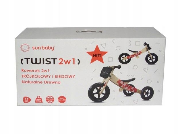 Drewniany rowerek biegowy 2w1 Twist zdjęcie 5