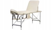 Stół składany do masażu aluminium Bodyfit beżowy