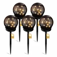 5x LAMPA OGRODOWA LED SOLARNA KULA Wbijana KULKA DYMIONA Ozdobna SZPIKULEC