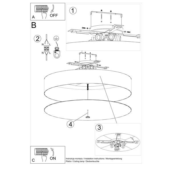 Plafon SKALA 90 czarny zdjęcie 5