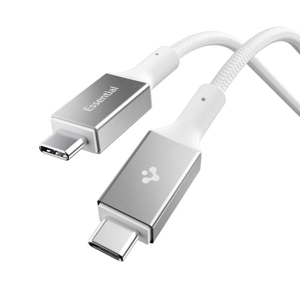 spigen eb10010cc essential type-c cable 100w 100cm white zdjęcie 1