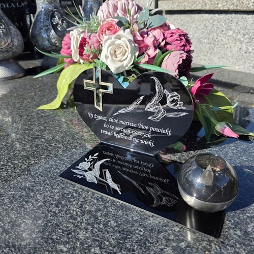 SOLARNY ZNICZ Led Statuetka NA CMENTARZ GRÓB DUŻA Lampka Led z Grawerem na Arena.pl