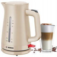CZAJNIK ELEKTRYCZNY BOSCH BEZPRZEWODOWY BEŻOWY SZYBKIE GRZANIE MOC 2400 W
