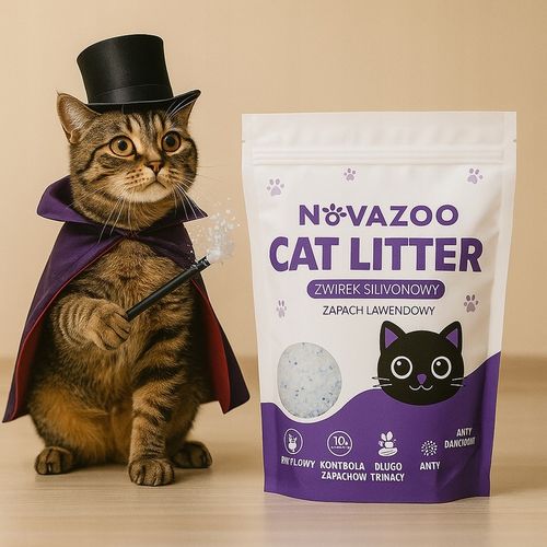 8x ŻWIREK SILIKONOWY LAWENDOWY BEZPYŁOWY PREMIUM DLA KOTA NOVAZOO 3.8L na Arena.pl