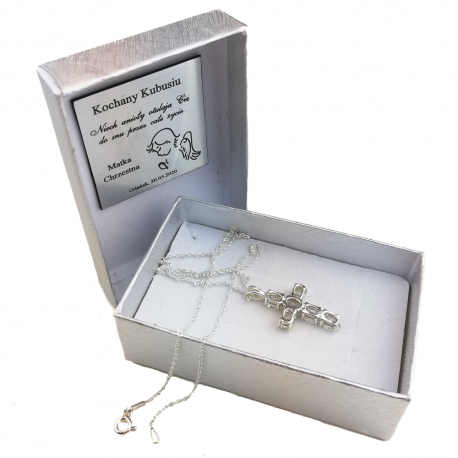 SREBRNY KRZYŻYK OZDOBNY Z CYRKONIAMI SREBRO PRÓBY 925 DOSTĘPNY W RÓŻNYCH KOLORACH zdjęcie 9