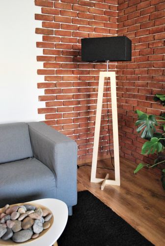 Drewniana lampa podłogowa JAWA E27 na Arena.pl