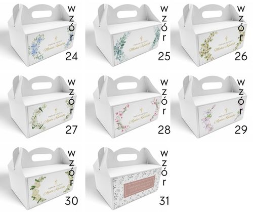 Pudełko na ciasto 10szt Personalizacja Podziękowanie 1 Komunia Święta WZORY na Arena.pl