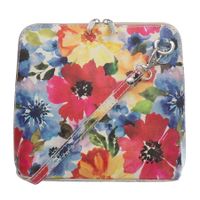 VERA PELLE torebka skórzana listonoszka z paskiem na ramię V639 z kwiatami