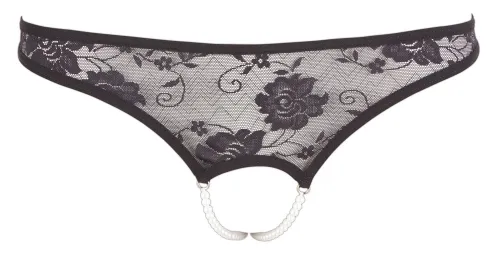 cottelli lingerie stringi koronkowe xl z perłami, czarny, elastyczne na Arena.pl