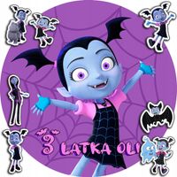 OPŁATEK NA TORT 30CM - VAMPIRINA BAJKA + IMIĘ + GRATIS! 24CM 26CM