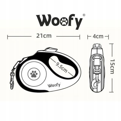 PROFESJONALNA SMYCZ AUTOMATYCZNA DLA DUŻEGO PSA ZWIJANA BLOKADA DO 50 KG 5M na Arena.pl