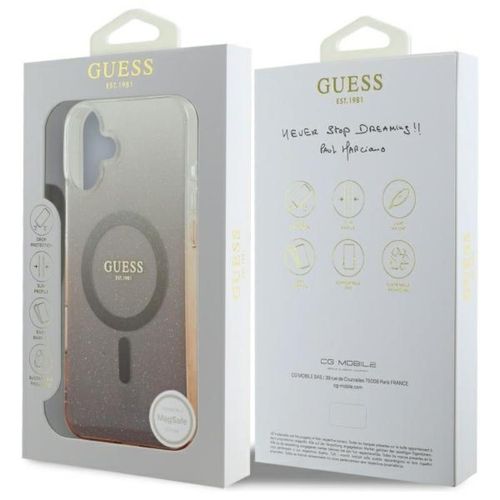 Guess IML Glitter Gradient MagSafe - Etui iPhone 16 (brązowy) na Arena.pl