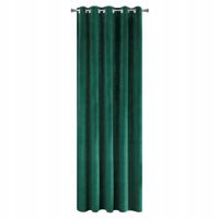 Zasłonka ciemnozielona gotowa VILLA velvet 140x250
