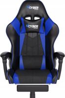 FOTEL GAMINGOWY CYBER CHAIRS X-POWER BLUE - BIUROWY Z MASAŻEM I PODNÓŻKIEM