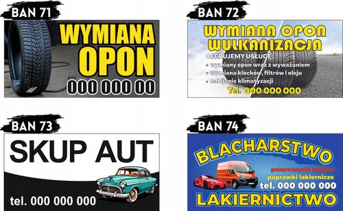 BANER OCZKOWANY reklamowy 100x50 cm różne wzory MECHANIK ELEKTRYK plandeka na Arena.pl