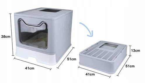 Duża kuweta kryta z szufladą + łopatka (F055) na Arena.pl