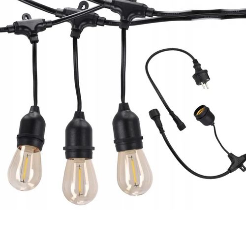 2X GIRLANDA ŚWIETLNA OGRODOWA LAMPKI 20X ŻARÓWKI 20m 20LED WODOODPORNA ŁĄCZ na Arena.pl