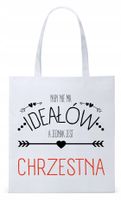 Torba Biała Eco Shopper Dla Chrzestnego Prezent Z Nadrukiem Ze Zdjęciem