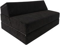 FOTEL 120x190x15 KANAPA PUFA MATERAC rozkładany SOFA SZTRUKS czarny