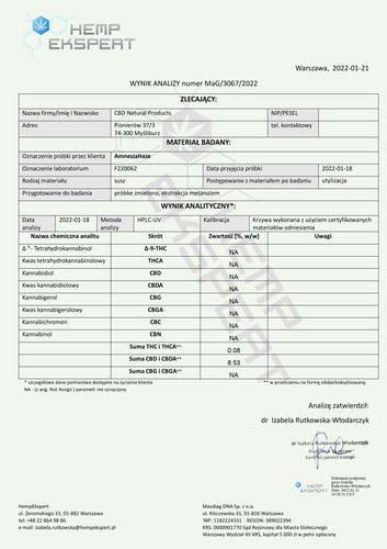 Susz konopny CBD | AMNESIA HAZE | 1 g na Arena.pl