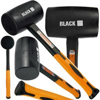 PROFESJONALNY MŁOTEK GUMOWY 900G TRZONEK FIBERGLASS CZARNA GUMA MARKI