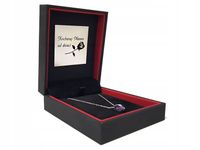 Srebrny naszyjnik 925 kamień ametyst serce grawer elegancki modny wzór