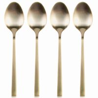 4x Łyżeczki Złote Do Herbaty Kawy Deserów Małe Łyżki Zestaw Łyżeczek
