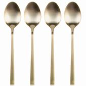 4x Łyżeczki Złote Do Herbaty Kawy Deserów Małe Łyżki Zestaw Łyżeczek