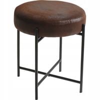 TABORET OKRĄGŁY METALOWY STELAŻ Ø 36 CM WYSOKOŚĆ 42 CM BRĄZOWY