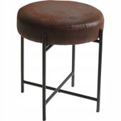 TABORET OKRĄGŁY METALOWY STELAŻ Ø 36 CM WYSOKOŚĆ 42 CM BRĄZOWY
