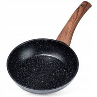 ZESTAW PATELNI GRANITOWYCH 5 SZT. 16/20/24/28/32CM INDUKCJA BLACK&WOOD