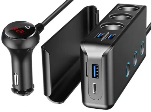 ROZDZIELACZ ROZGAŁĘŹNIK ZAPALNICZKI 4 USB QC i PD na Arena.pl