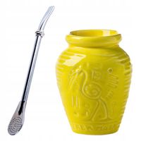 Zestaw Matero Cermiczne Aztek 300ml + Bombilla z pierścieniem