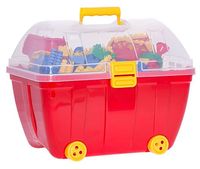 Hemar duży kuferek z klockami K1, 600 elementów, czerwony