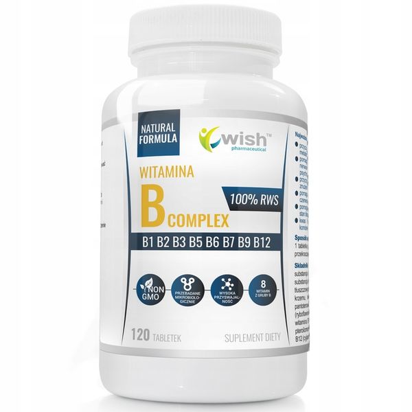 WITAMINA B Complex B1 B2 B3 B5 B6 B7 B9 B12 120szt zdjęcie 1