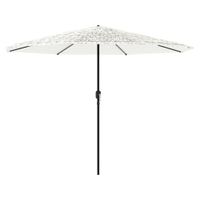 Parasol ogrodowy na stalowym słupku, biały, 388x388x248 cm