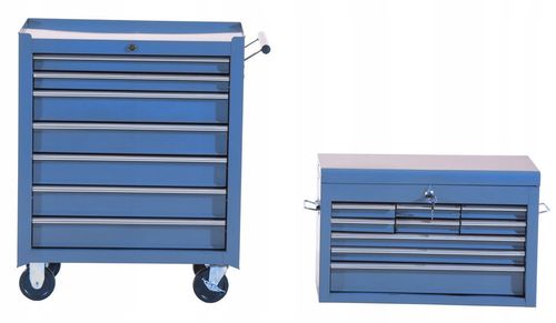 wózek narzędziowy 16 szuflad 61,5 x 33 x 113 cm - niebieski na Arena.pl