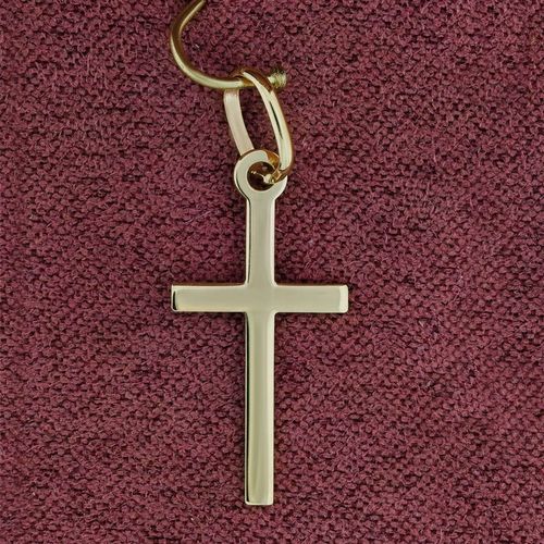 Złoty Komplet Chrzest Komunia łańcuszek ankier 45 cm + krzyżyk pr. 333 na Arena.pl