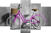 100CM 150CM OBRAZ 5 ELEM FIOLETOWA DAMKA ŚCIENNY