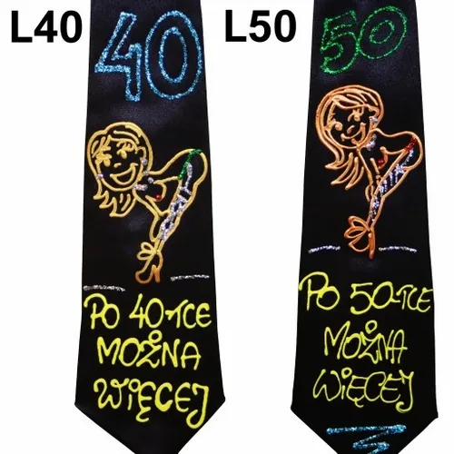 KRAWAT ręcznie malowany prezent URODZINY 18-80 CHŁOPAKA FACETA taty wzory na Arena.pl